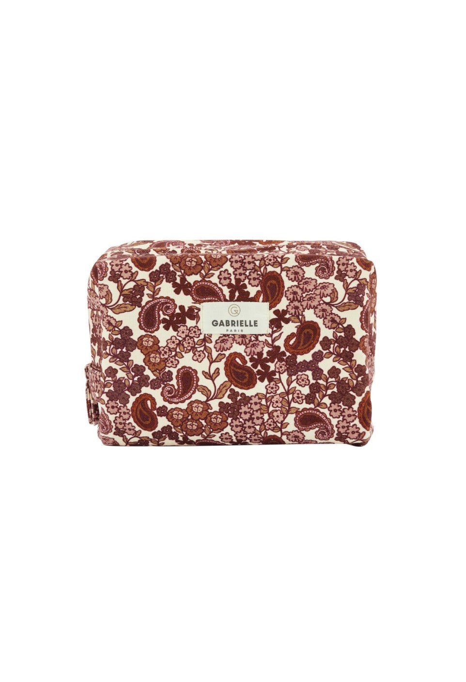 Trousse de toilette femme arabesque bordeaux en coton - Gabrielle Paris