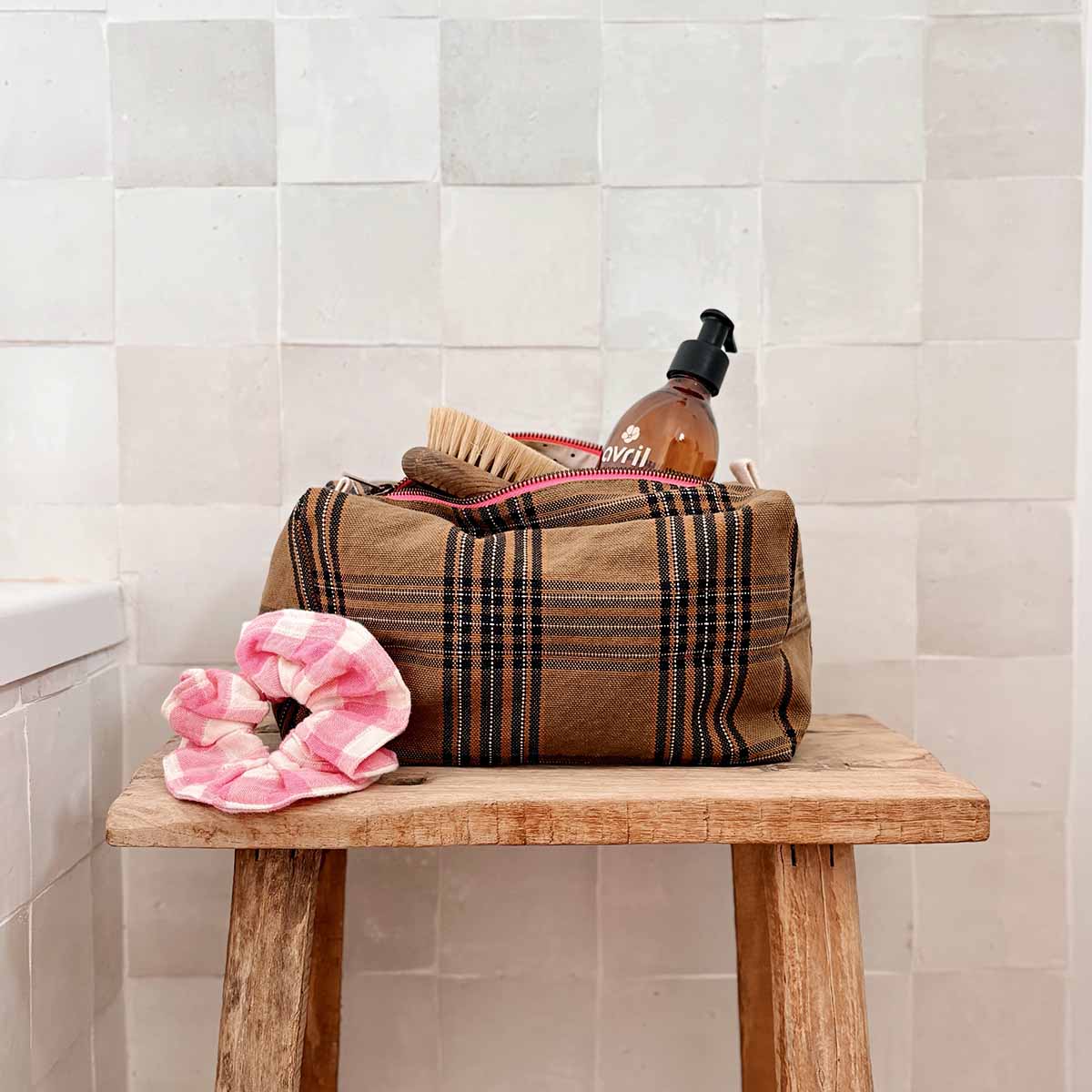 Trousse de toilette Vic Tartan - Rose in April