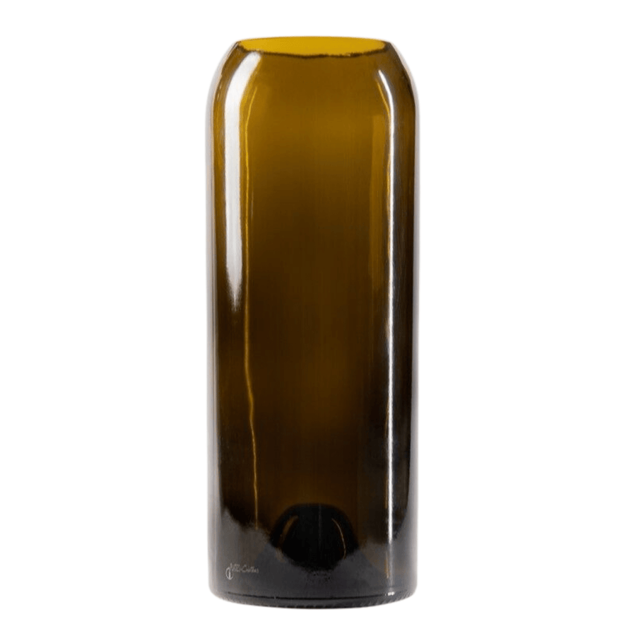 Grand vase verre recyclé brun
