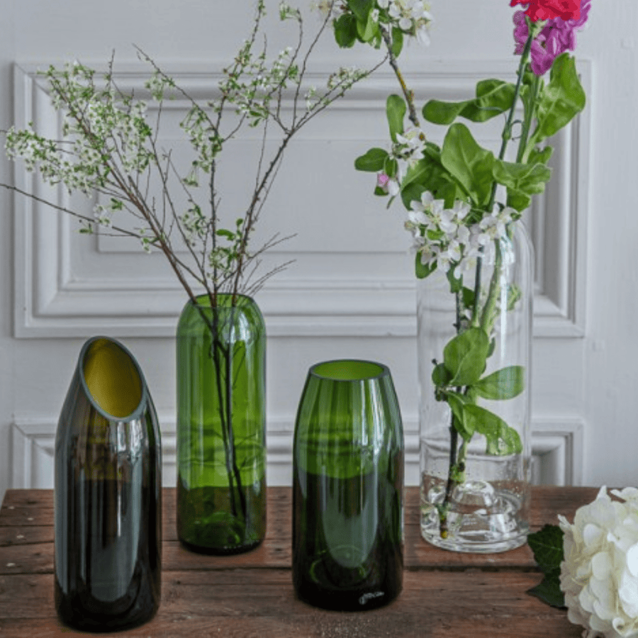 Vase verre recyclé vert