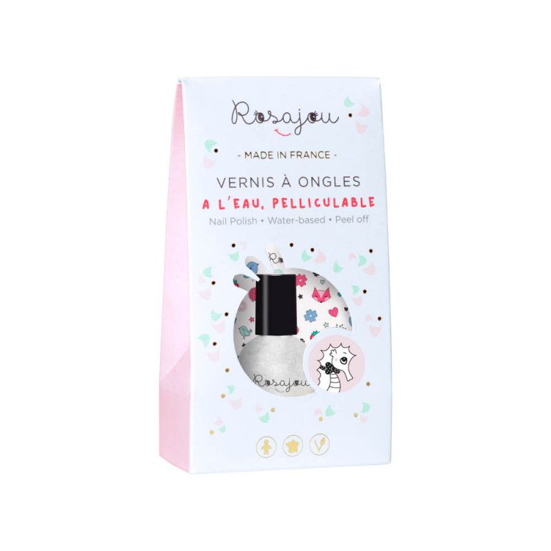 Vernis enfant à l'eau blanc nacré perle - rosajou